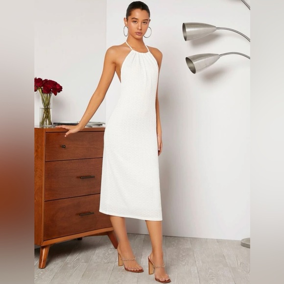 Tie Backless Lace Halter Dress - Picture 3 of 3